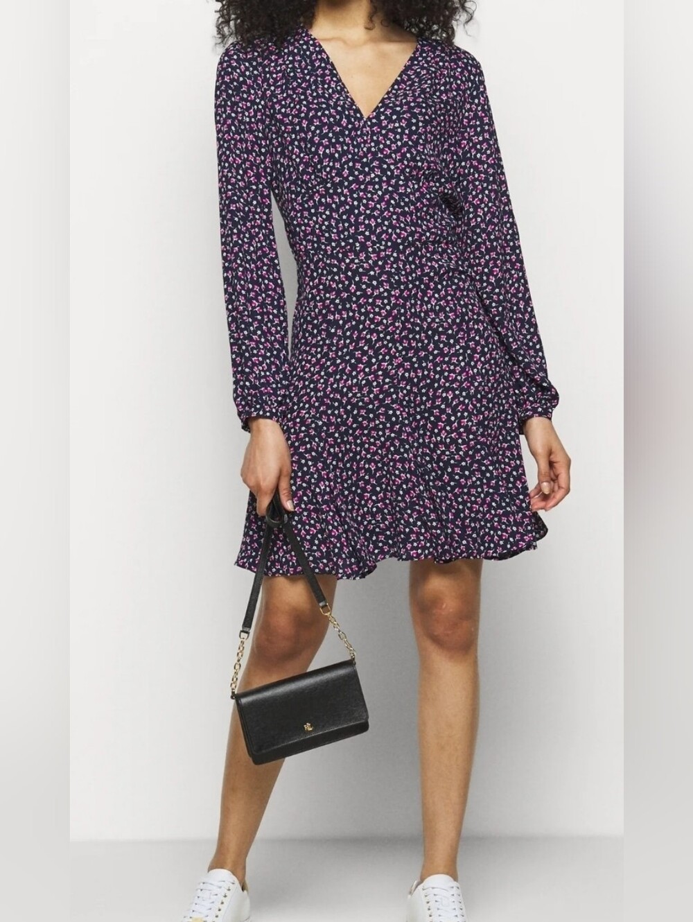 Lauren Ralph Lauren NWT Floral Long-Sleeve Ruffle Hem Dress